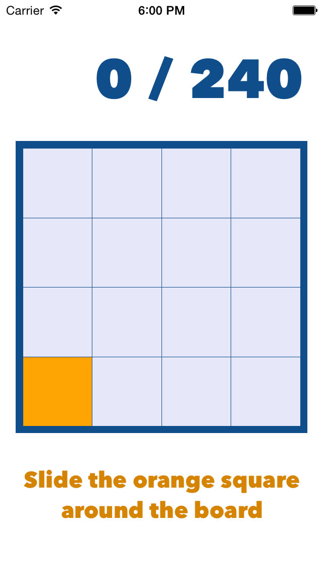 Slide the orange square around the board
