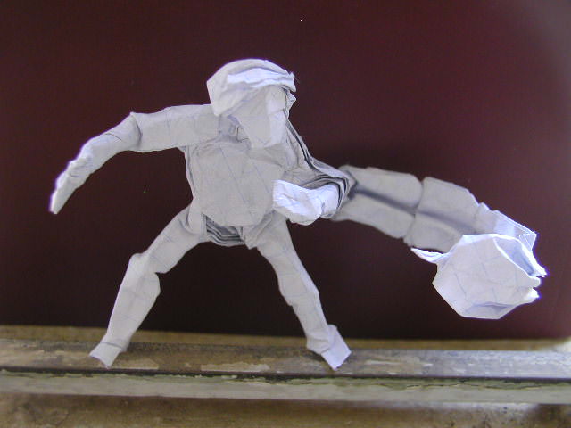 Picture of an Origami man and snake